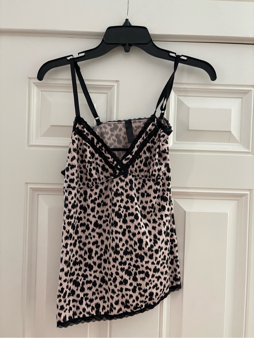 Leopard Print Lace Trim Cami Top
